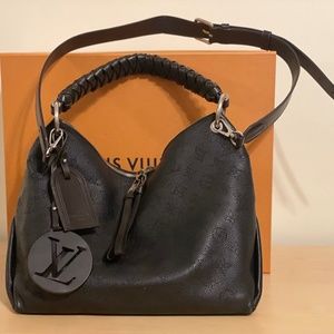 Louis Vuitton Mahina Beaubourg Hobo mm, Black, One Size